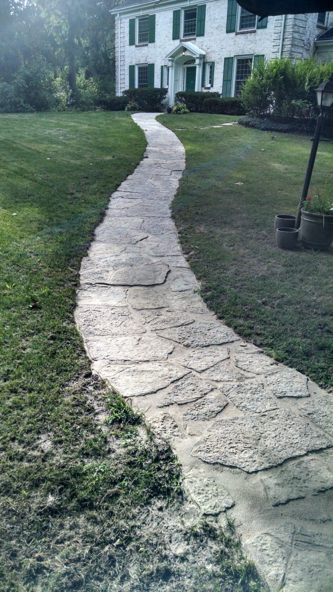 Limestone Paver Walkway After Repairs & Cleaning