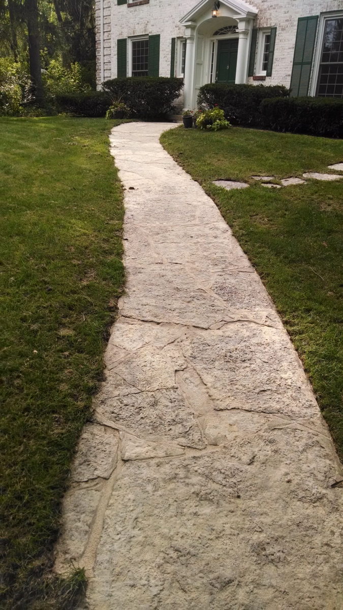 Limestone Paver Walkway  After Repairs & Cleaning