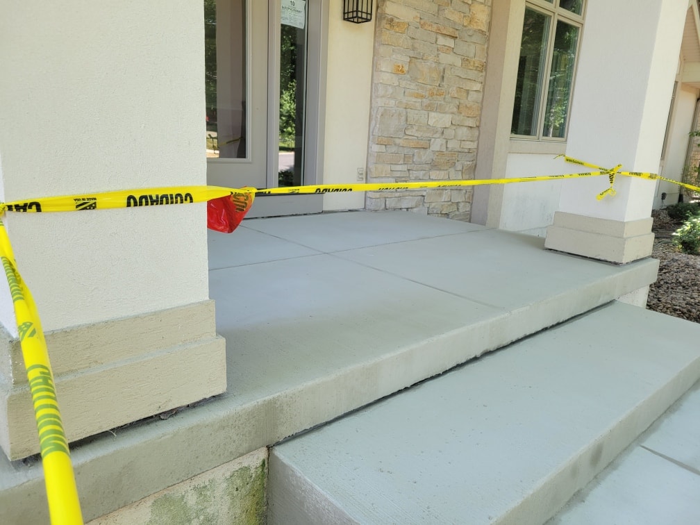 Freshly resurfaced concrete porch steps and entryway — Expert Concrete Care