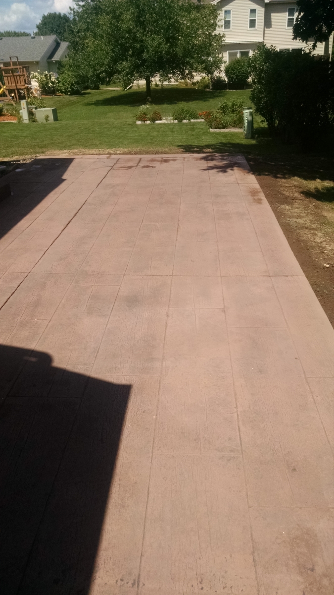 Stamped Patio Topical Sealer Before