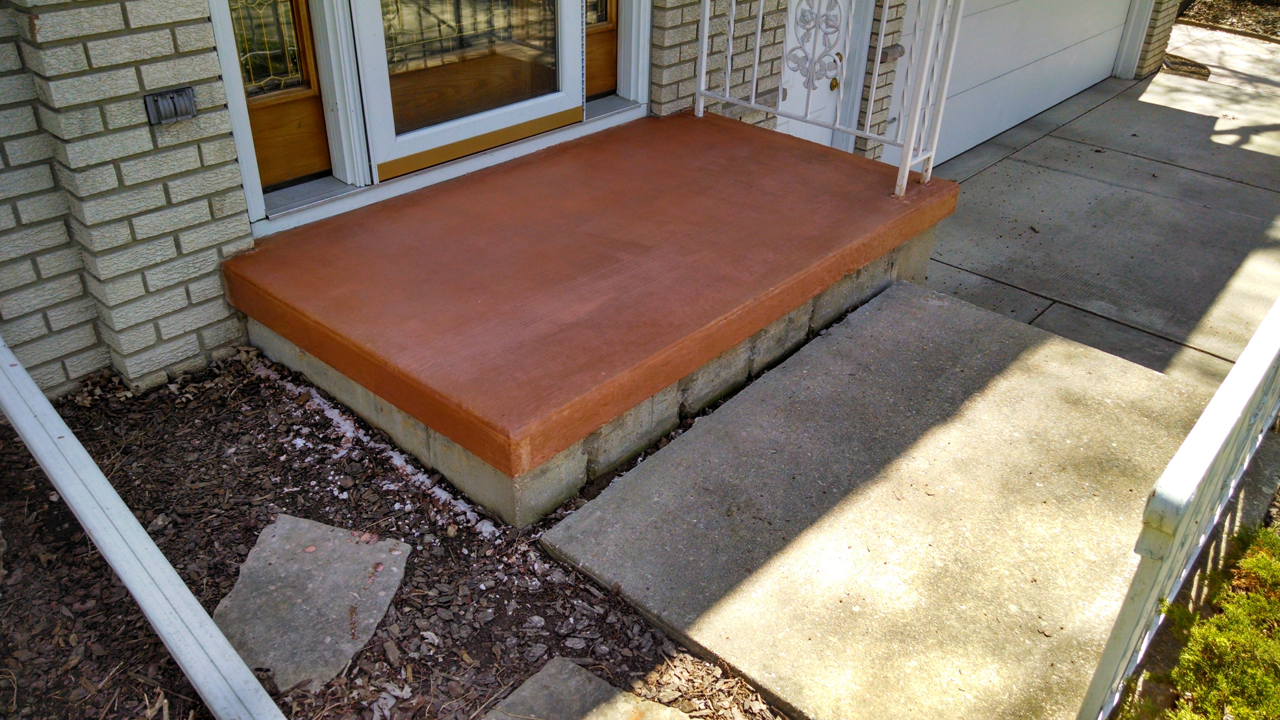 Resurfaced concrete driveway