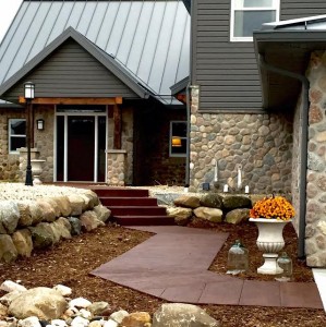 Stamped Colored Concrete After Colored Topical Sealer  